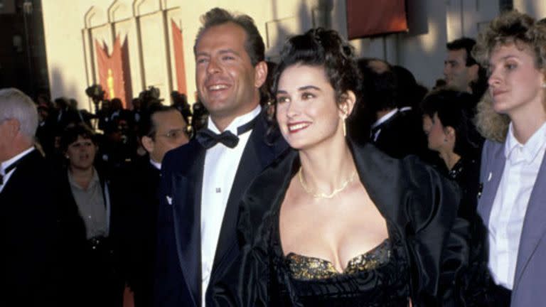 ¿Cómo olvidarlos? Demi Moore, un impactante vestido y su ex marido Bruce Willis a su lado