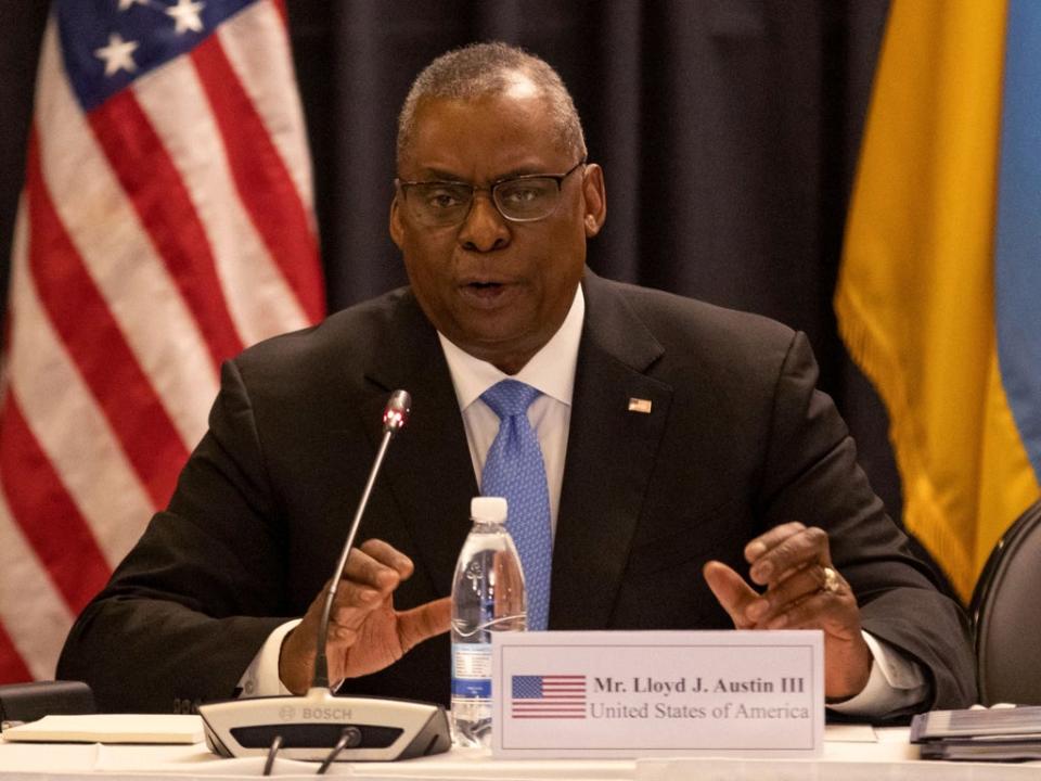 US Defence Secretary  Lloyd Austin has said Washington wants to degrade Russia’s military (AFP via Getty Images)