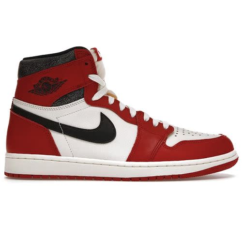 <p><a class="link " href="https://stockx.com/en-gb/air-jordan-1-retro-high-og-chicago-reimagined-lost-and-found" rel="nofollow noopener" target="_blank" data-ylk="slk:SHOP;elm:context_link;itc:0;sec:content-canvas">SHOP</a></p><p>The Air Jordan 1 ‘Chicago’ is always the moment, so grab a pair of the <a href="https://www.esquire.com/uk/style/shoes/a41934592/how-to-buy-air-jordan-1-high-lost-and-found-chicago-release-date/" rel="nofollow noopener" target="_blank" data-ylk="slk:Lost and Found release;elm:context_link;itc:0;sec:content-canvas" class="link ">Lost and Found release</a> before prices inevitably skyrocket. <br></p><p>£240; <a href="https://stockx.com/en-gb/air-jordan-1-retro-high-og-chicago-reimagined-lost-and-found" rel="nofollow noopener" target="_blank" data-ylk="slk:stockx.com;elm:context_link;itc:0;sec:content-canvas" class="link ">stockx.com</a></p>