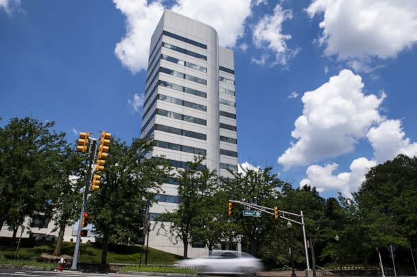 PHOTO: Johnson & Johnson headquarters stands in New Brunswick, N.J., on Aug. 1, 2020. (Mark Kauzlarich/Bloomberg via Getty Images, FILE)