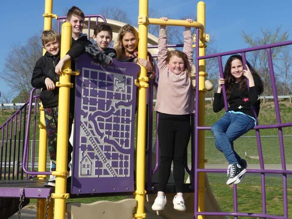 Fifth-grade students, (from left to right) Noah Wallace, Easton White, Isaac Purtee, teacher Jenni Domo, Paisley Paige and Autumn Lemaster, at Unioto Elementary School qualified for the state science fair after receiving high marks in the district competition.