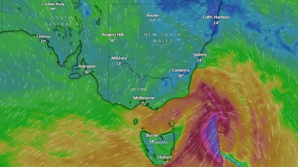 Assignment Freelance Picture A cold front is expected to cross the tip of south-east Australia and\n head north this week. Picture: Willy Weather