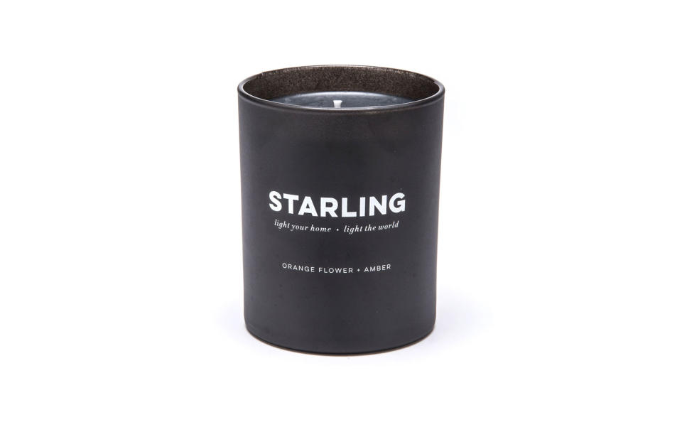 The Starling Project Orange Flower and Amber Candle