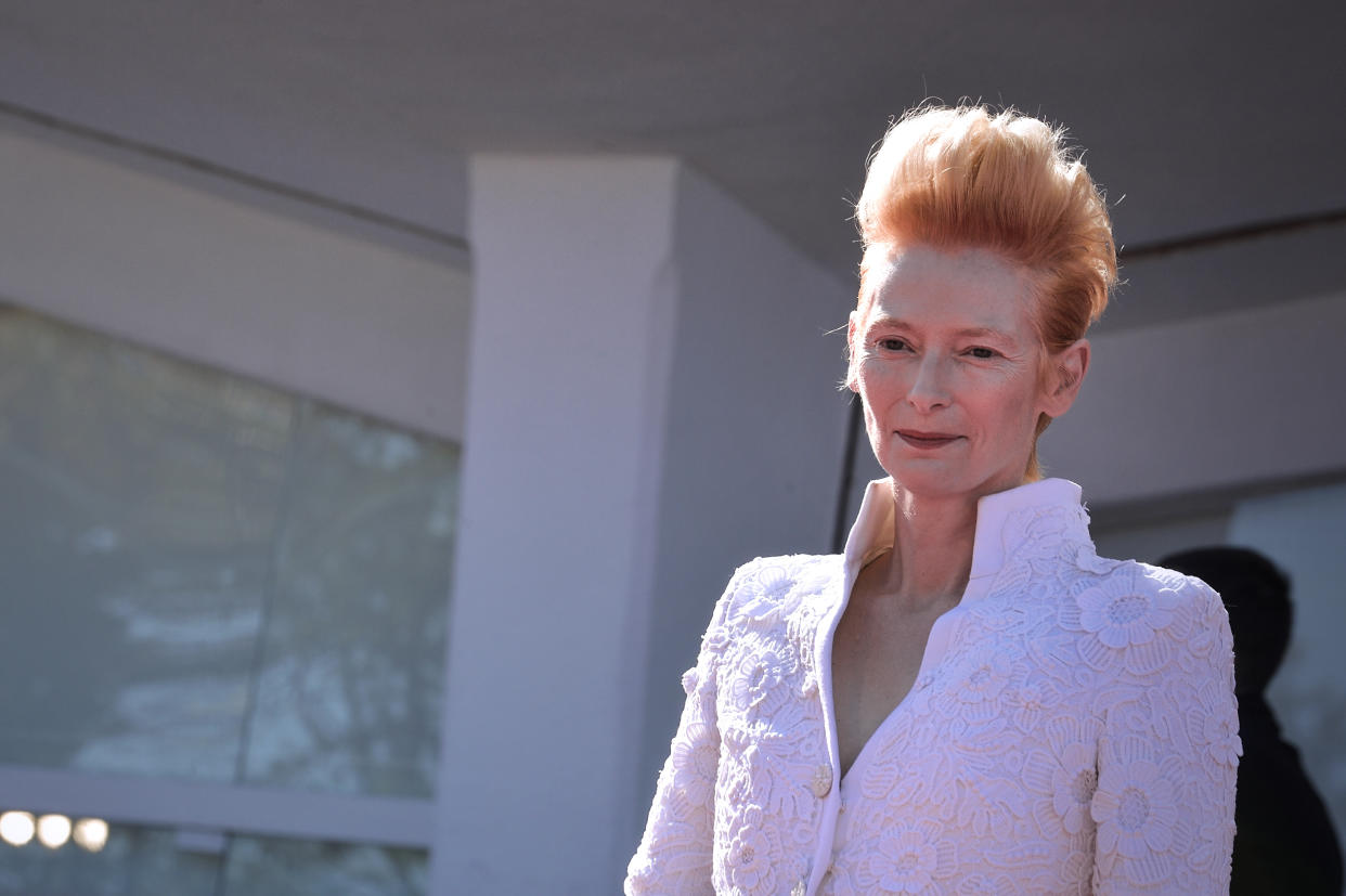 English actress Tilda Swinton at the 77 Venice International Film Festival 2020. The Human Voice Red Carpet. Venice (Italy), September 3rd, 2020 (Photo by Rocco Spaziani/Mondadori Portfolio/Sipa USA)