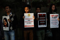 <p>Indians hold placards during a protest against a rape in New Delhi, India, Tuesday, Feb. 21, 2017. A 24-year-old woman from India’s north east was sexually assaulted in a public park in New Delhi’s Hauz Khas locality after she left home from a pub late February 19. (AP Photo/Tsering Topgyal) </p>