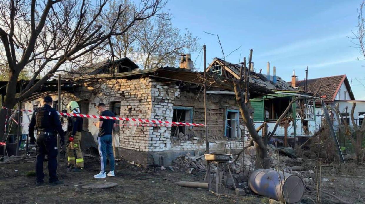 Aftermath of russian attack on Liubymivka hromada. Photo: Serhii Lysak on Telegram
