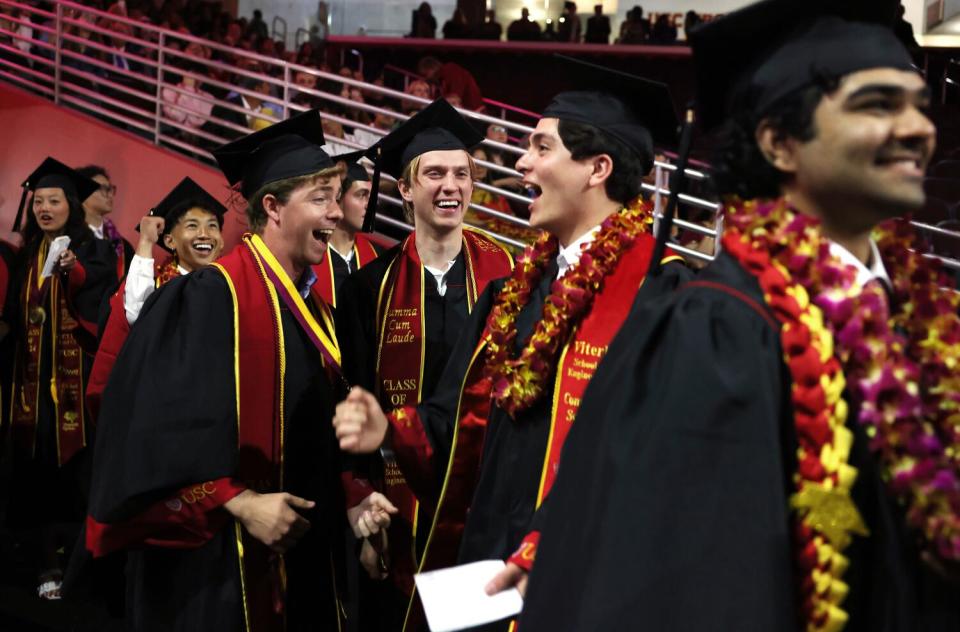 USC students attend graduation from Viterbi School of Engineering at the Galen Center i