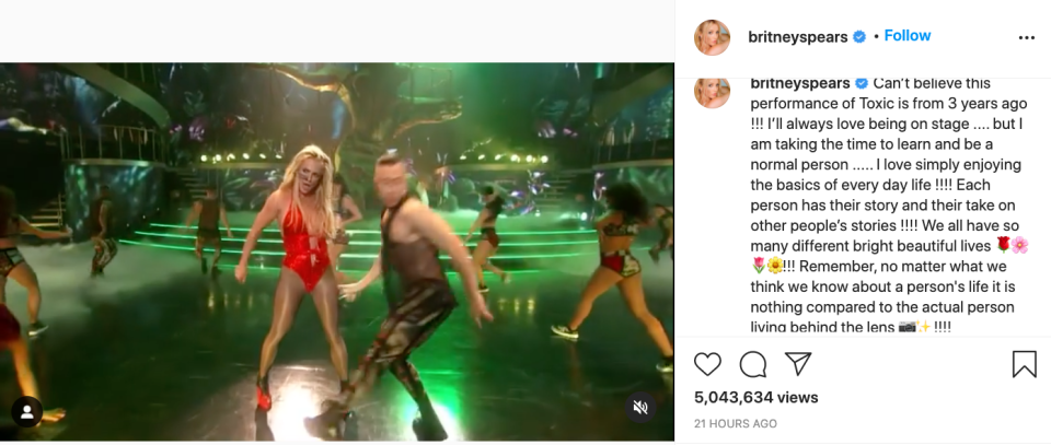 britney spears posts toxic video