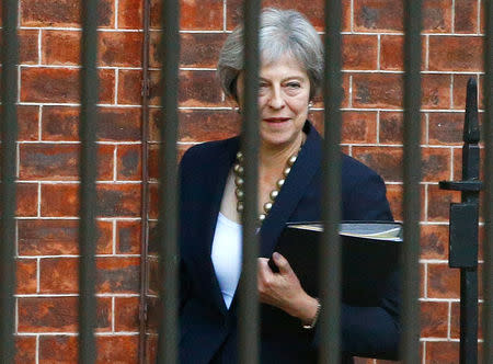 Britain's Prime Minister Theresa May leaves Downing Street in London, Britain, October 22, 2018. REUTERS/Henry Nicholls