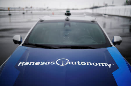 A self-driving car is parked at the Renesas Electronics autonomous vehicle test track in Stratford, Ontario, Canada, March 7, 2018. REUTERS/Mark Blinch