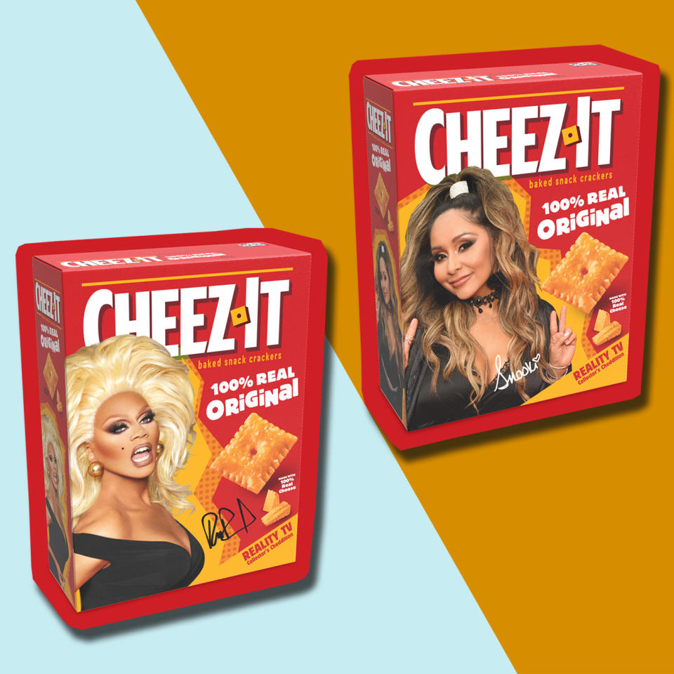 RuPaul & Snooki on Cheez-It boxes