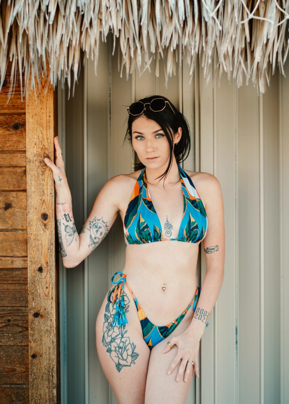 A model poses in a Sunnyland Swim bikini.
