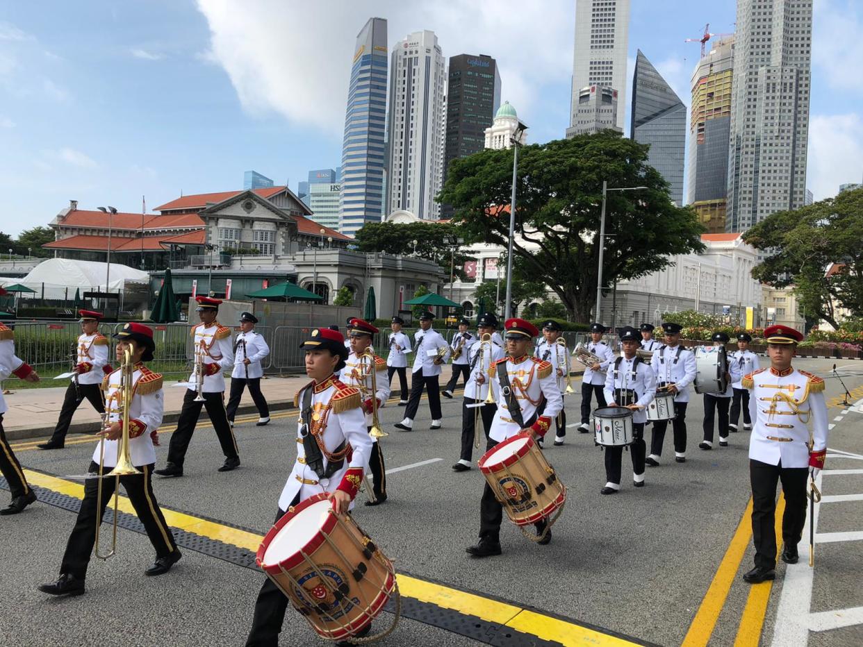 Part of the marching contingent from the Singapore Armed Forces at the National Day Parade on 9 August 2020. (PHOTO: Nicholas Yong/Yahoo News Singapore)