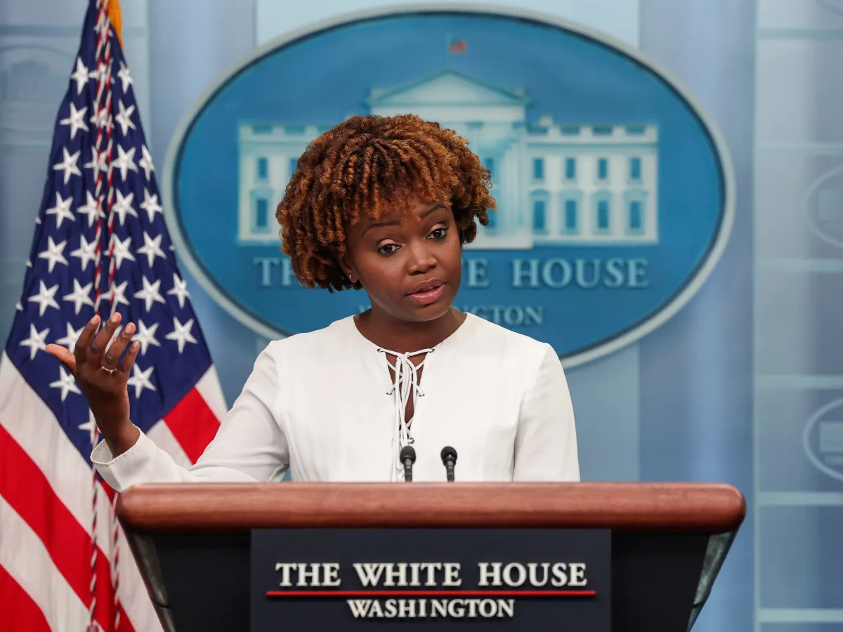 Watch the moment White House press secretary Karine Jean-Pierre learned of Queen..