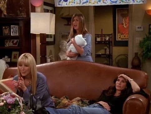 Jennifer Aniston, Lisa Kudrow, and Courteney Cox in "Friends"