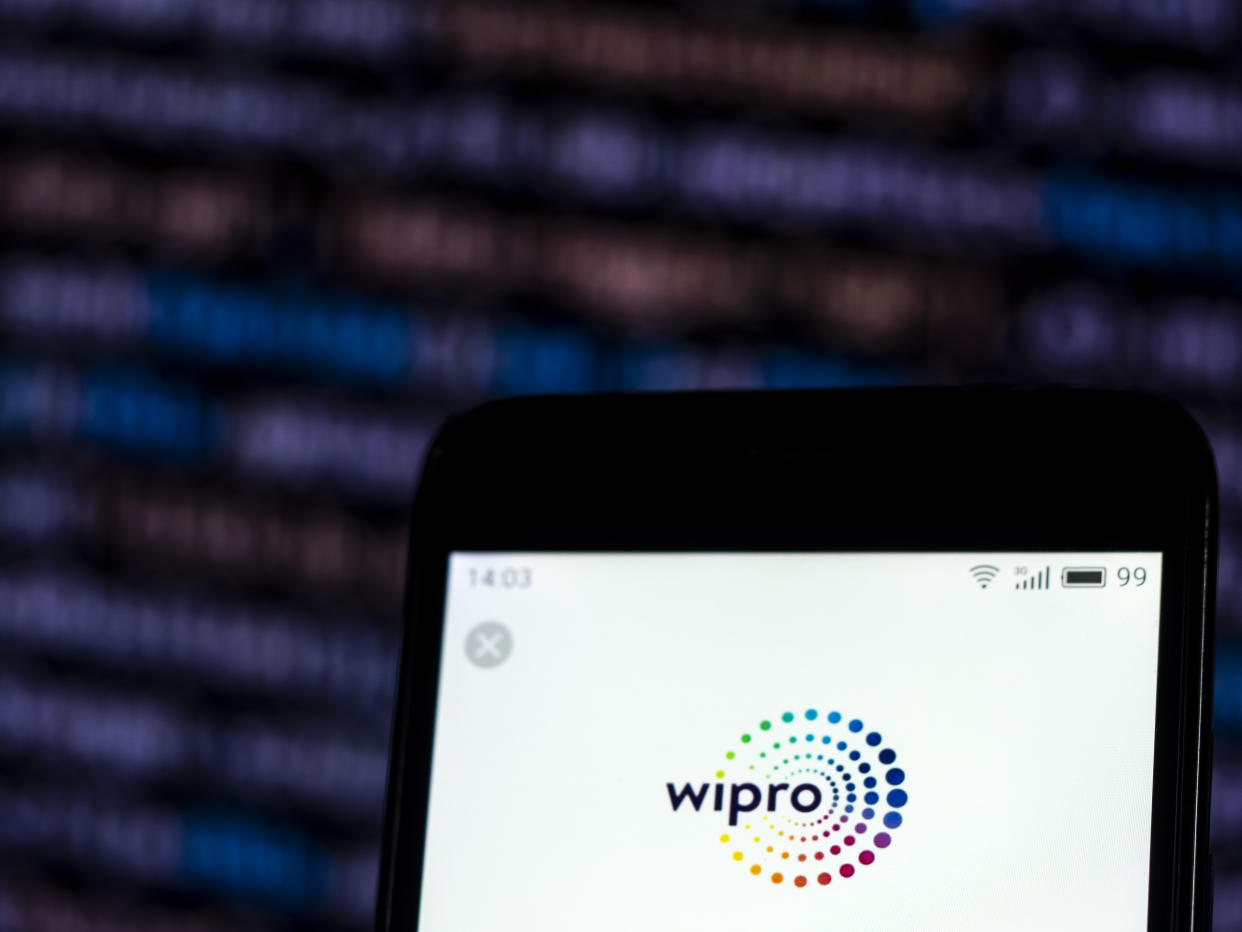 KIEV, UKRAINE - 2018/12/04:  In this photo illustration, the Wipro Information technology consulting company logo seen displayed on a smartphone. (Photo Illustration by Igor Golovniov/SOPA Images/LightRocket via Getty Images)