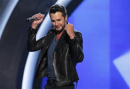 Luke Bryan performs "Play it Again" on stage at the 49th Annual Academy of Country Music Awards in Las Vegas, Nevada April 6, 2014. REUTERS/ Robert Galbriath