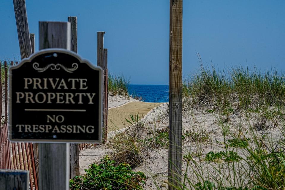 Private property owners on Charlestown Beach Road, who say that their title extends out to the ocean, are among those joining a lawsuit challenging Rhode Island's new shore-access law as unconstitutional.