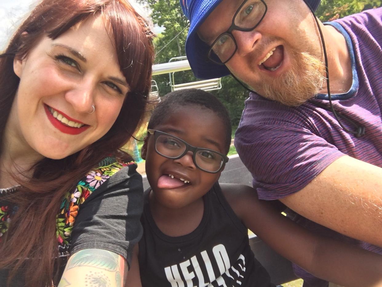 Celebrating this year's Adoption Day with a chairlift ride. (Photo: Emily McCombs)