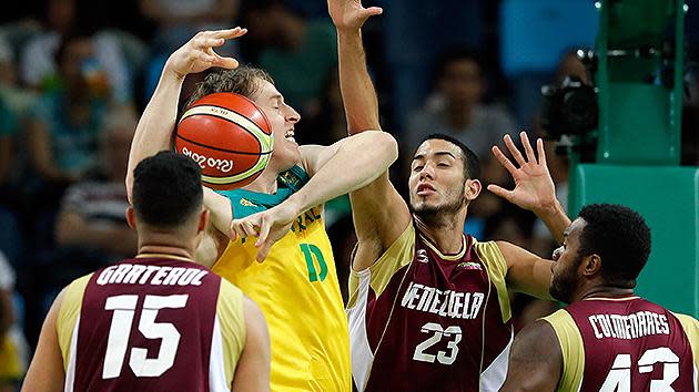 Australia's 81-56 win over Venezuela in the Olympic men's basketball came at a cost, with Cameron Bairstow injuring his shoulder.