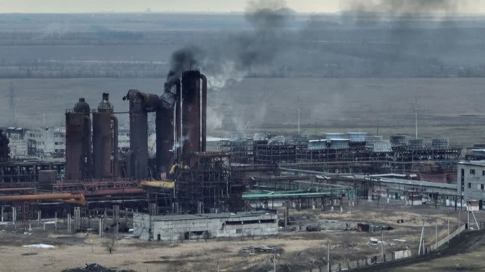 A view from a drone of the Avdiivka coke and chemical plant recently captured by Russian troops in the Donetsk region of Ukraine on February 20. - Inna Varenytsia/Reuters