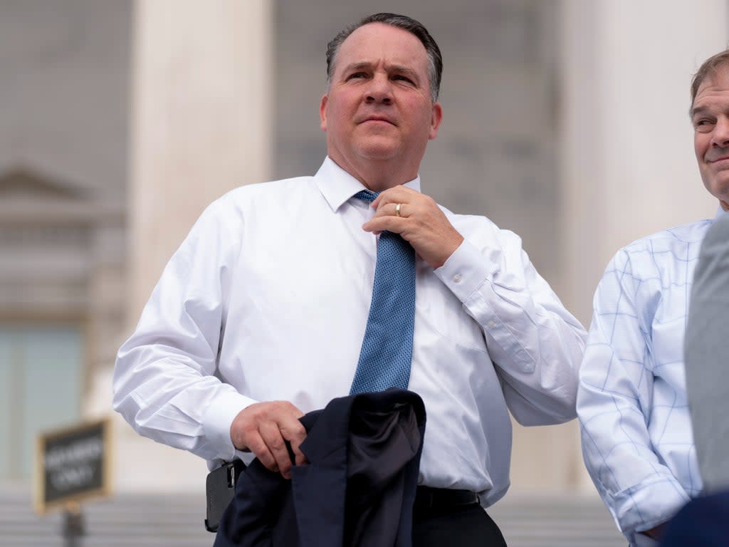 File: Representative Alex Mooney appear at a news conference on the steps of the Capitol in Washington (AP)