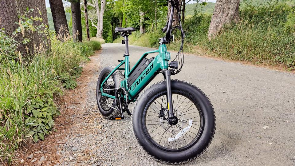 Juiced RipRacer parked on mountain trail