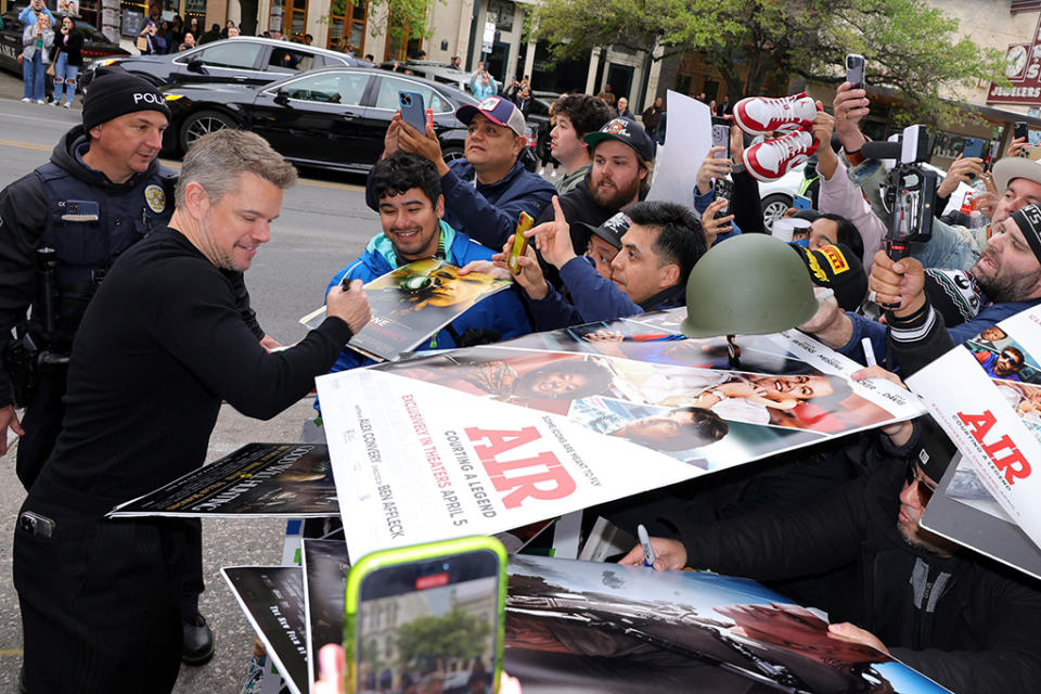 Matt Damon, who plays Sonny Vaccar in “Air,” at the movie’s premiere at The Paramount Theater in Austin, Texas. - Credit: Michael Loccisano/Getty Images for SXSW