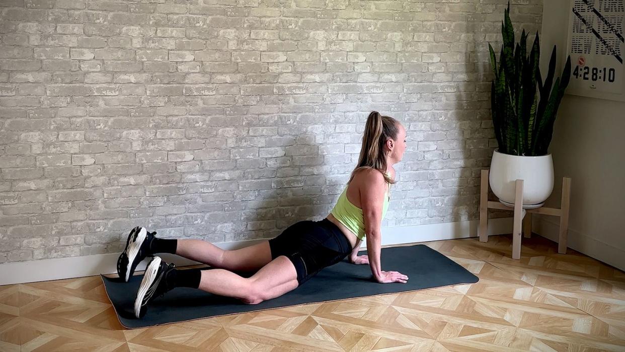 flexibility exercises, child’s pose to upward facing dog