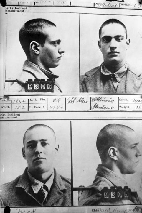 Nathan Leopold (top) and Richard Loeb in 1924, after confessing to the murder of 14-year-old Bobby Franks in Chicago.