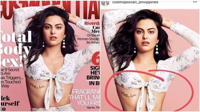 Earlier this month Camila called out Cosmopolitan magazine for photoshopping her waist, after co-star Lili Reinhart shared a comparison post that revealed the mag was trying to make Camila appear smaller. Source: Instagram/lilireinhart