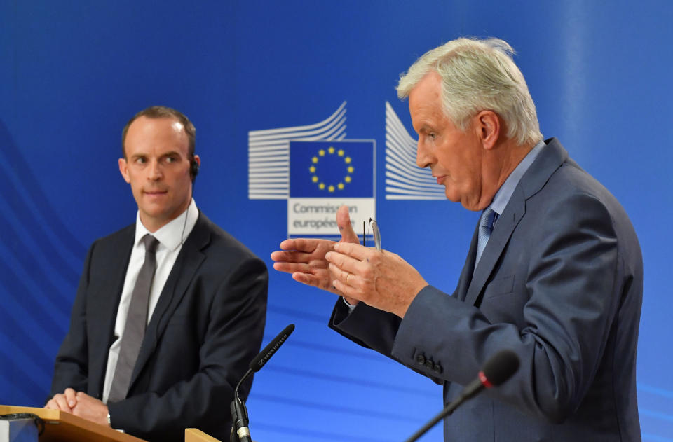 Dominic Raab und Michel Barnier leiten die Brexit-Verhandlungen. (Bild: John Thys/AFP/Getty Images)