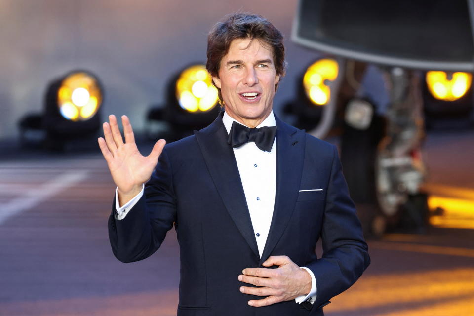 U.S. actor Tom Cruise arrives at the premiere of 'Top Gun: Maverick' in London, Britain May 19, 2022. REUTERS/Henry Nicholls