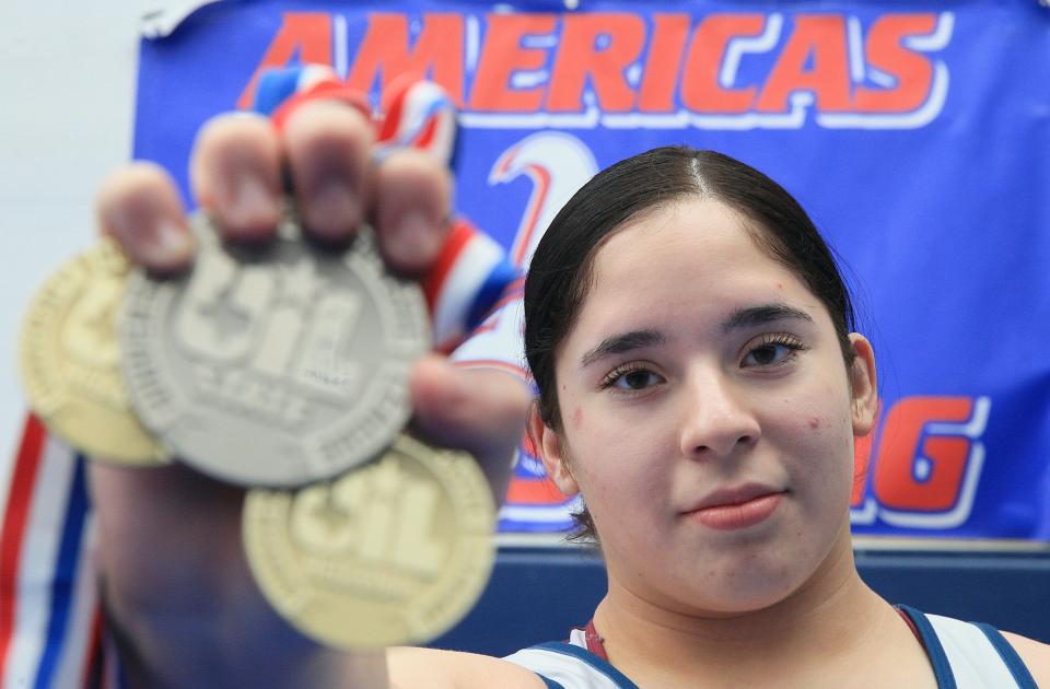 Americas High School’s highly-decorated Erica Cobos has won numerous titles in her wrestling weight class, including the 2023 UIL Girls Region 1-6A tournament.