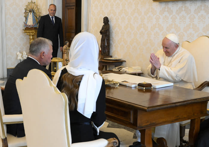 Los Reyes de Jordania con el Papa Francisco