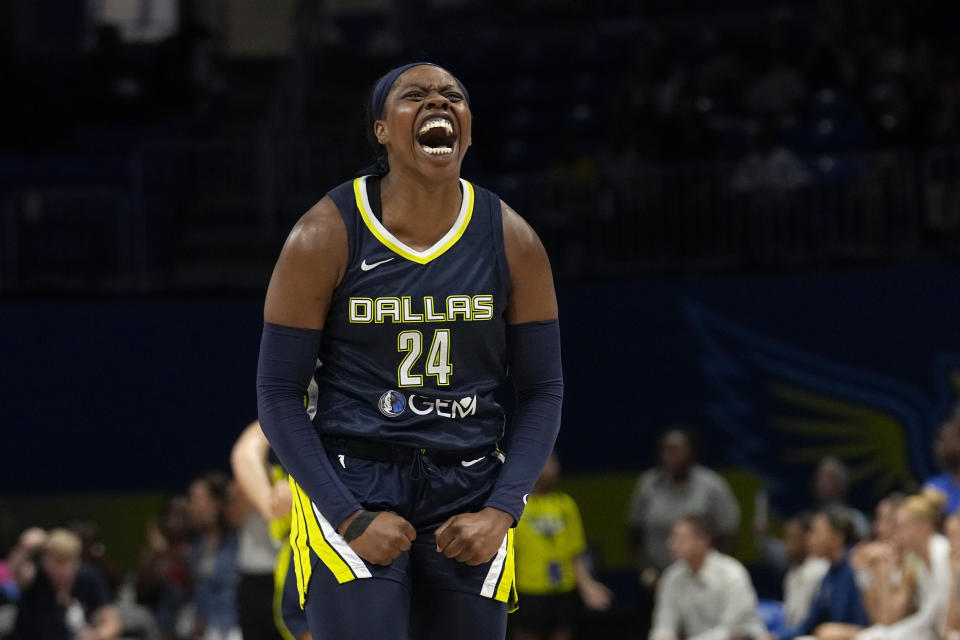 Dallas Wings guard Arike Ogunbowale averaged 26.7 points per game in three meetings against the Atlanta Dream in the regular season. (AP Photo/Tony Gutierrez)