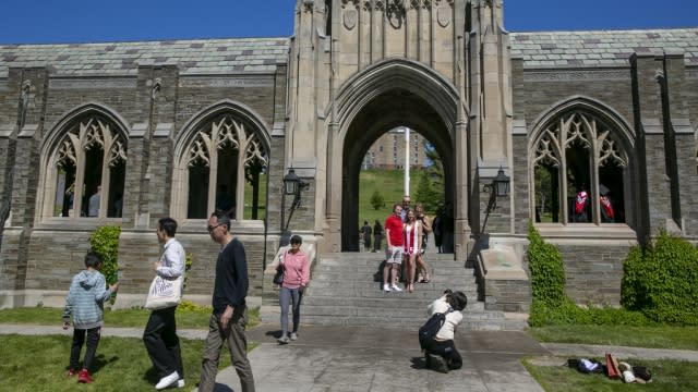 Students at Cornell University in Ithaca, New York.