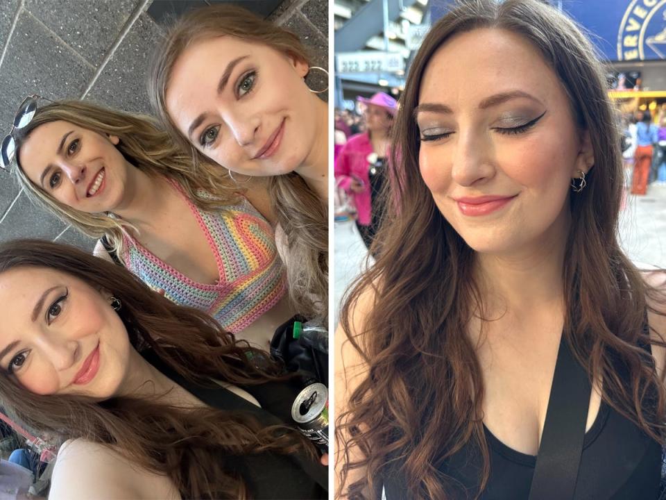 Reporter Amanda Krause's makeup at a Taylor Swift concert.