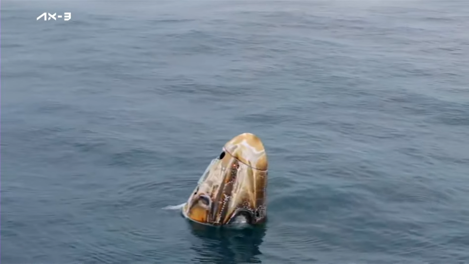 SpaceX Crew Dragon Freedom capsule splashes down in Atlantic Ocean on Feb. 9, 2024.