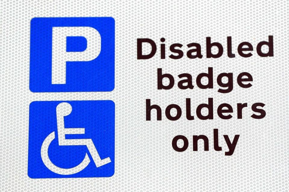 Pay and display bays are free for blue badge holders (PA)