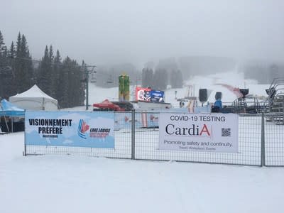 Lake Louise Audi FIS Ski World Cup and CardiAI Welcome You to the Finish Line! (CNW Group/CardiAI Inc)