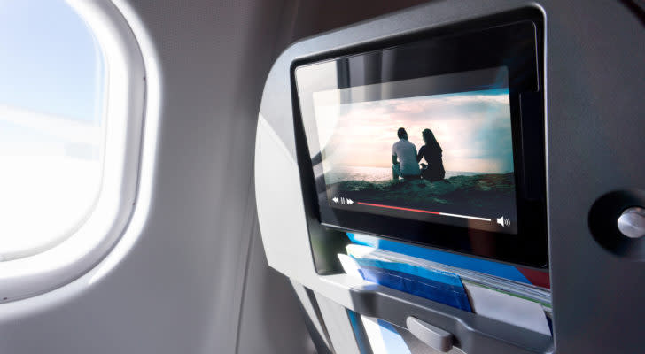 movie playing during flight