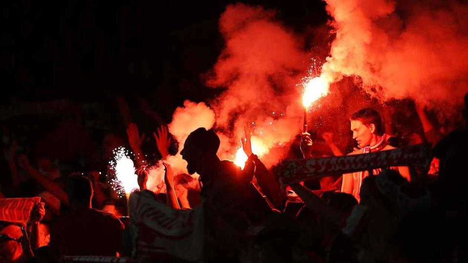 Arsenal v Cologne Europa League: German fans force delay