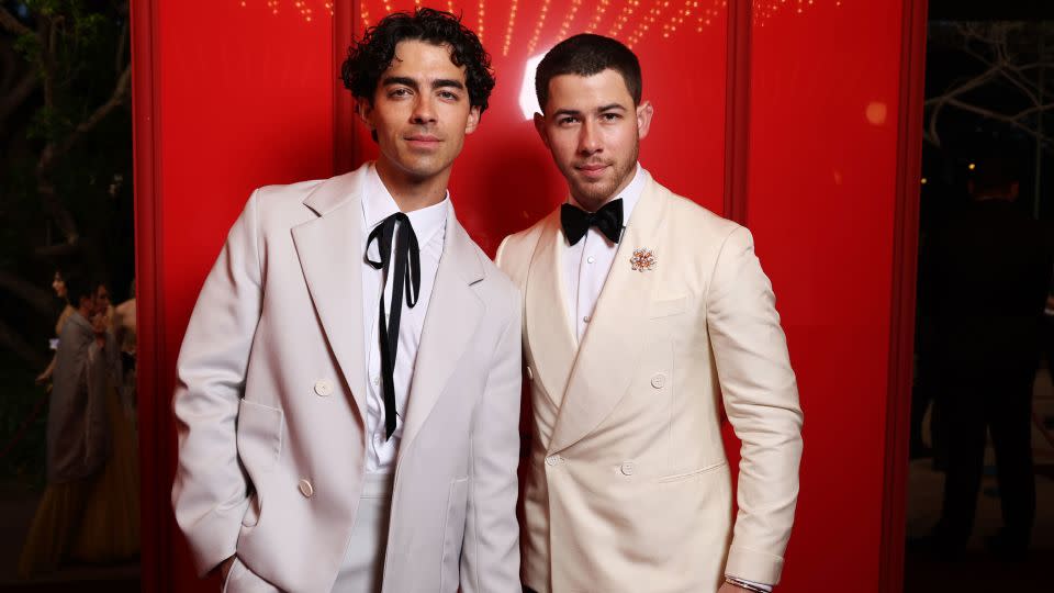 Joe Jonas and Nick Jonas attend the amfAR Cannes Gala on May 23. - Pascal Le Segretain/amfAR/Getty Images