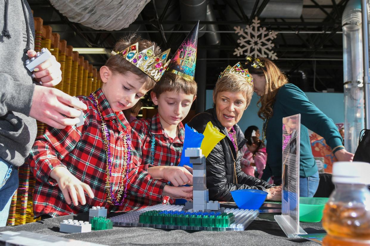 Scenes at the Muse Museum for a kids New Years Eve countdown to noon on Sunday, Dec. 31, 2023.