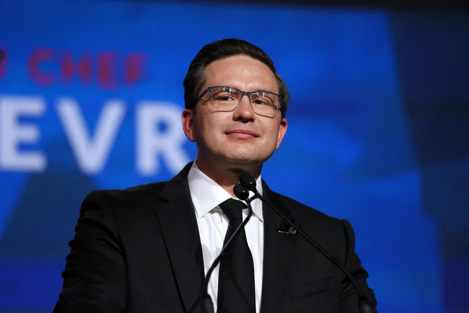 Conservative Party leader Pierre Poilievre has many Canadians divided after his recent comments on Prime Minister Justin Trudeau's post following recent rallies over LGBTQ+ school policies. (Photo by Dave Chan/AFP via Getty Images)