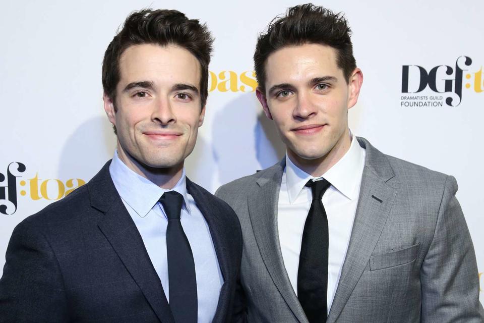 <p>Walter McBride/Getty</p> Corey Cott and Casey Cott in April 2018