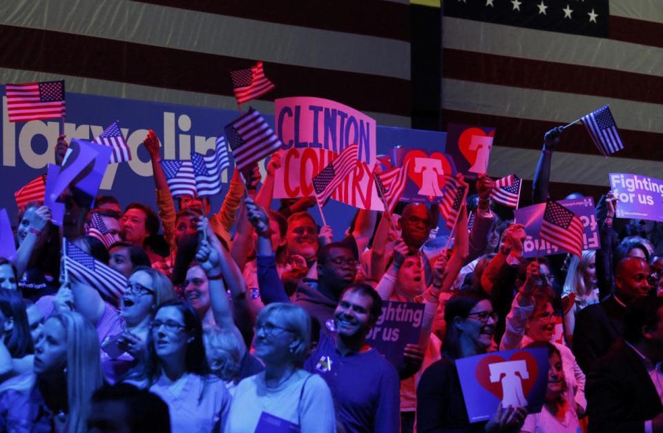 Supporters wait for Clinton 