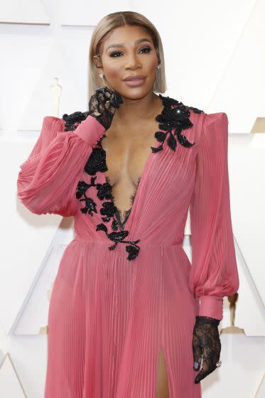 Serena Williams arrives on the red carpet outside the Dolby Theater for the 94th Academy Awards in Los Angeles.