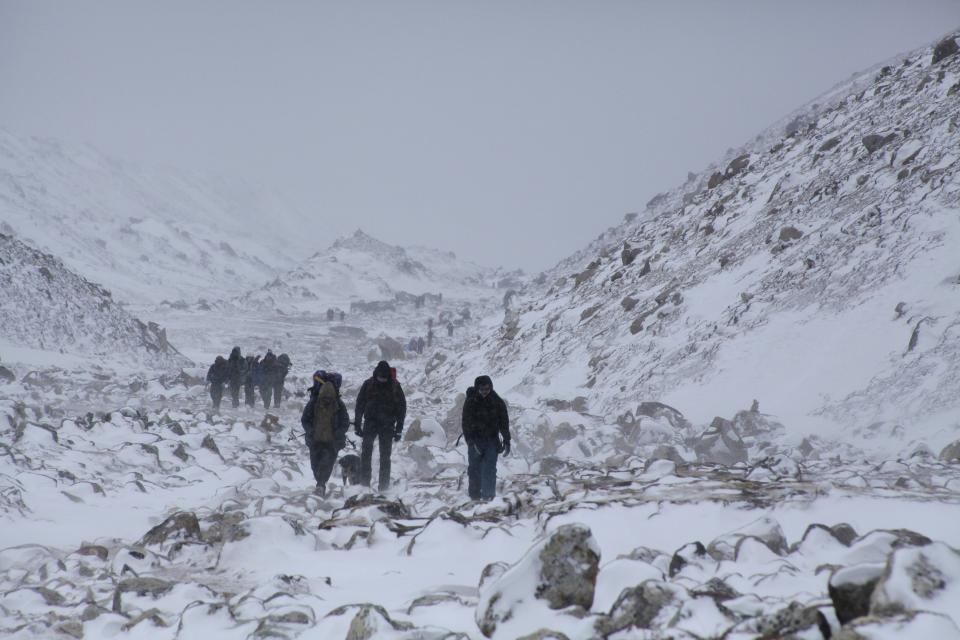 Mountaineering expedition organizers in Nepal are sending huge trash bags with climbers on Mount Everest during the spring climbing season to collect trash that then can be winched by helicopters back to the base camp. Source: AP, file